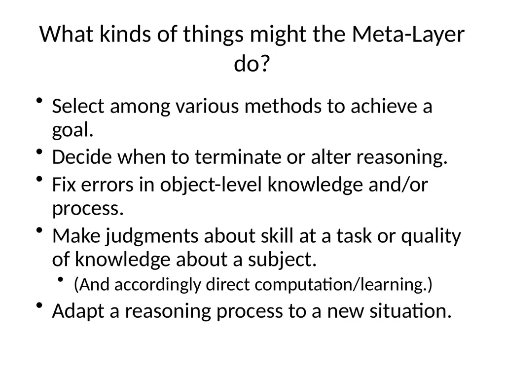 Metareasoning: An Overview of Select Systems - slide 6 of 51