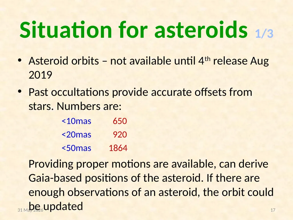 Gaia impact on asteroidal occultations © Dave - slide 17 of 27