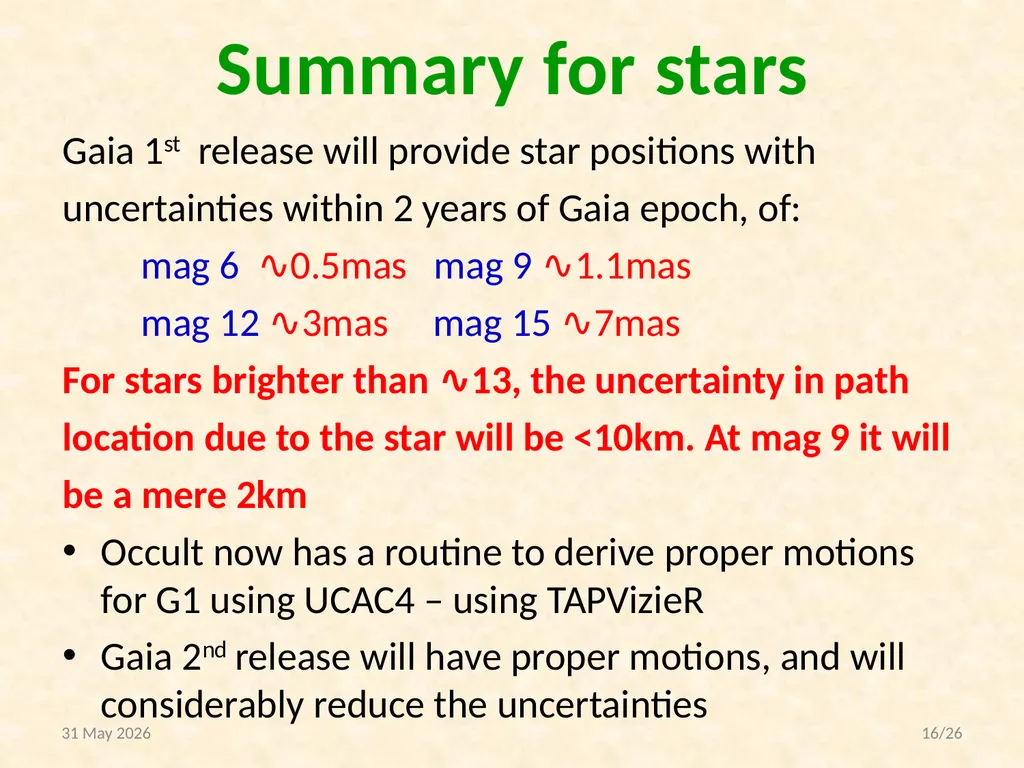 Gaia impact on asteroidal occultations © Dave - slide 16 of 27