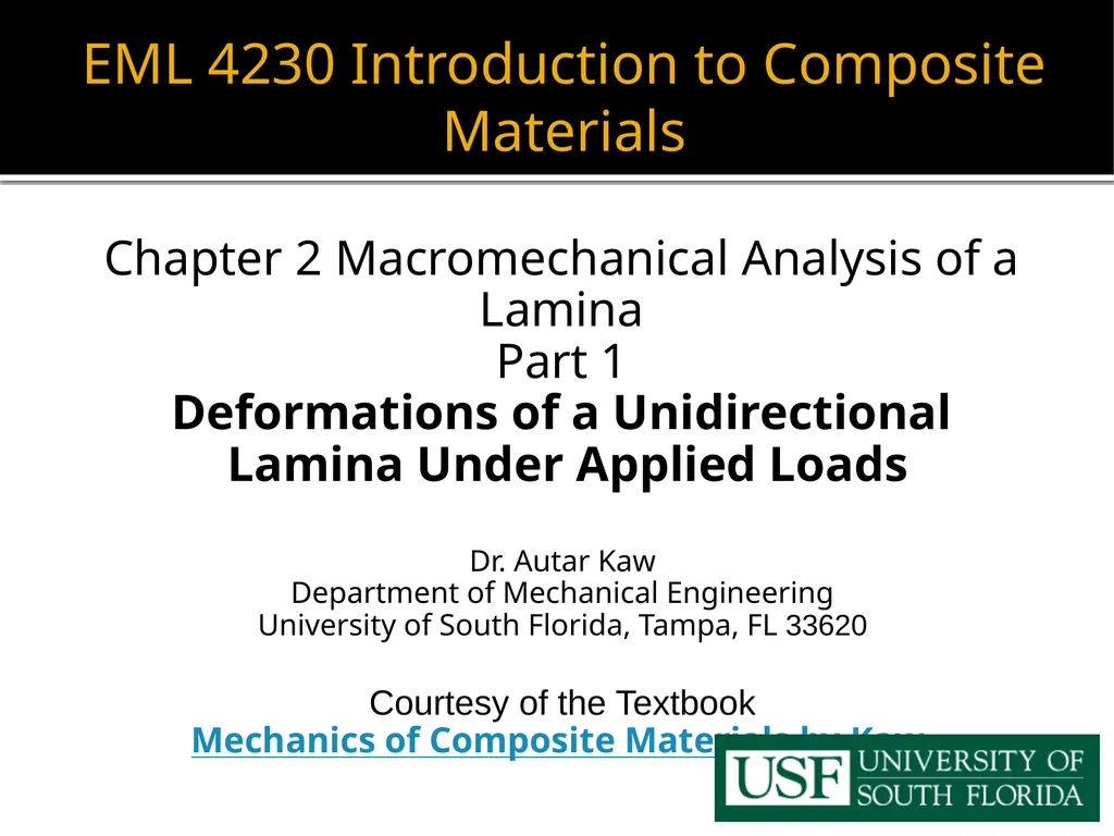 EML 4230 Introduction to Composite Materials - slide 1 of 9