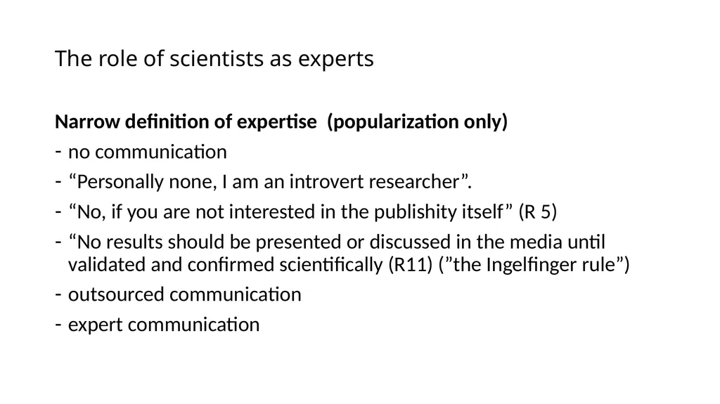 Scientists as public experts and the expansion of - slide 10 of 18