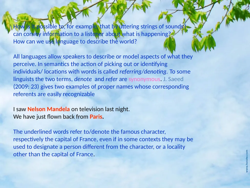 Meaning, Thought, and Reality Introduction How is - slide 3 of 37