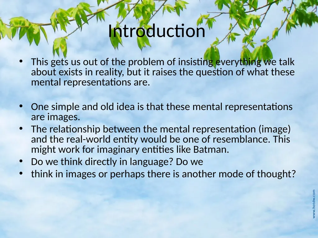 Meaning, Thought, and Reality Introduction How is - slide 20 of 37