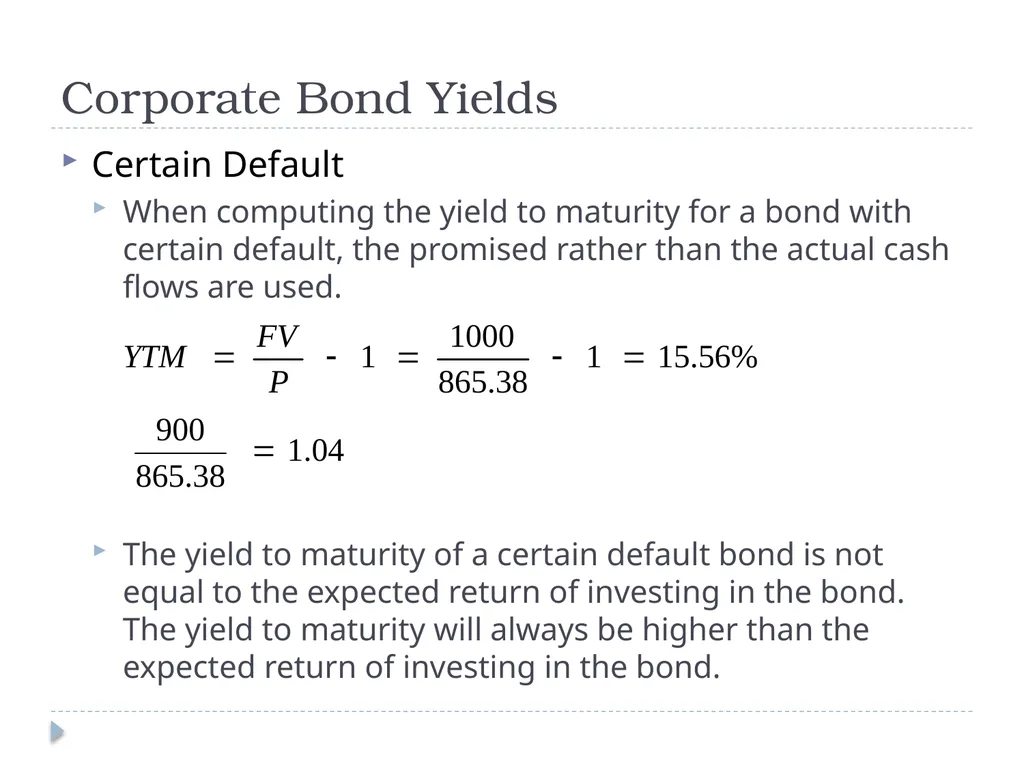 Valuing Bonds Bond Cash Flows, Prices, and Yields - slide 31 of 34