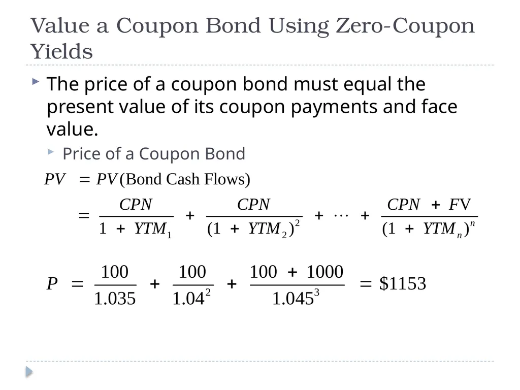 Valuing Bonds Bond Cash Flows, Prices, and Yields - slide 26 of 34