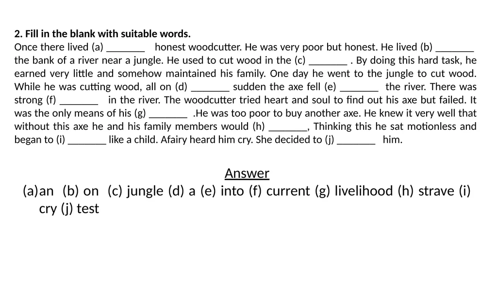 1. Fill in the blanks with the words from the - slide 2 of 12