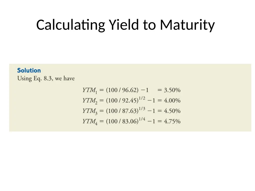 Bond Valuation Chapter 8 outline Terminology The - slide 13 of 29