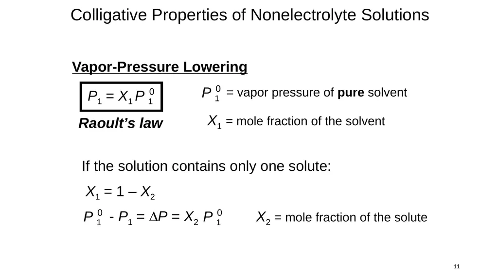 1 Remaining sections: colligative properties - slide 11 of 34