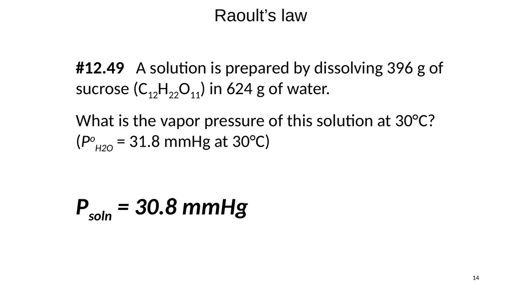 1 Remaining sections: colligative properties - slide 14 of 34