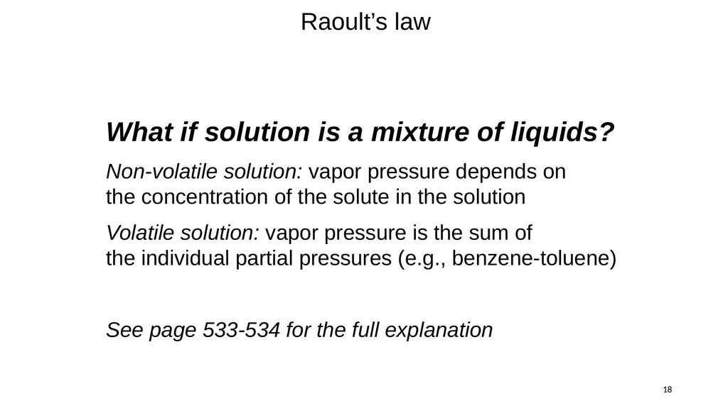 1 Remaining sections: colligative properties - slide 18 of 34