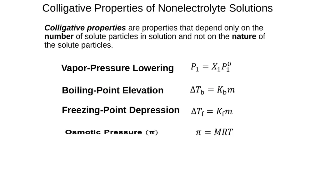 1 Remaining sections: colligative properties - slide 3 of 34