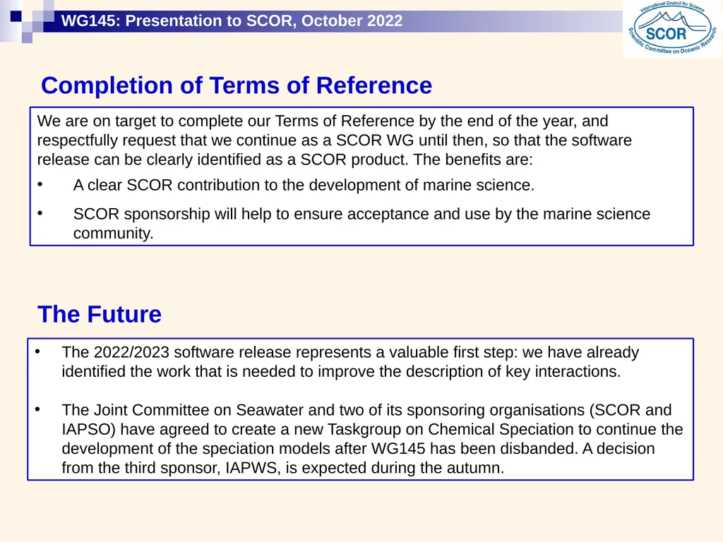 Vision: The marine science community will have - slide 4 of 4