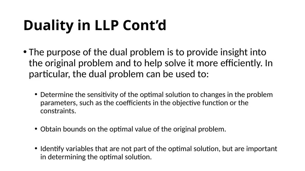 The Dual of the Linear Programing Problem The - slide 4 of 29