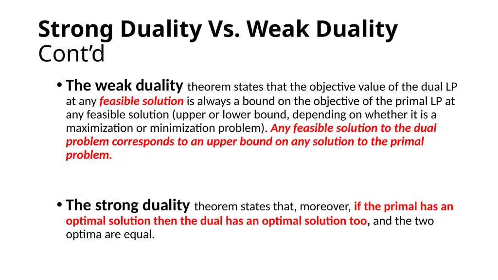 The Dual of the Linear Programing Problem The - slide 20 of 29