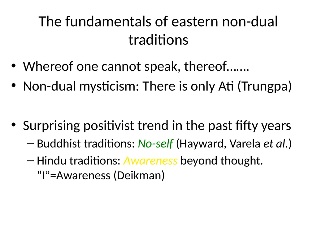 The duality of duality and non-duality Anand - slide 6 of 25