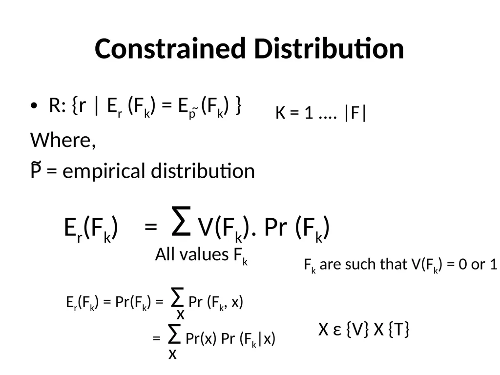Maximum Likelihood-Maximum Entropy Duality: - slide 91 of 102