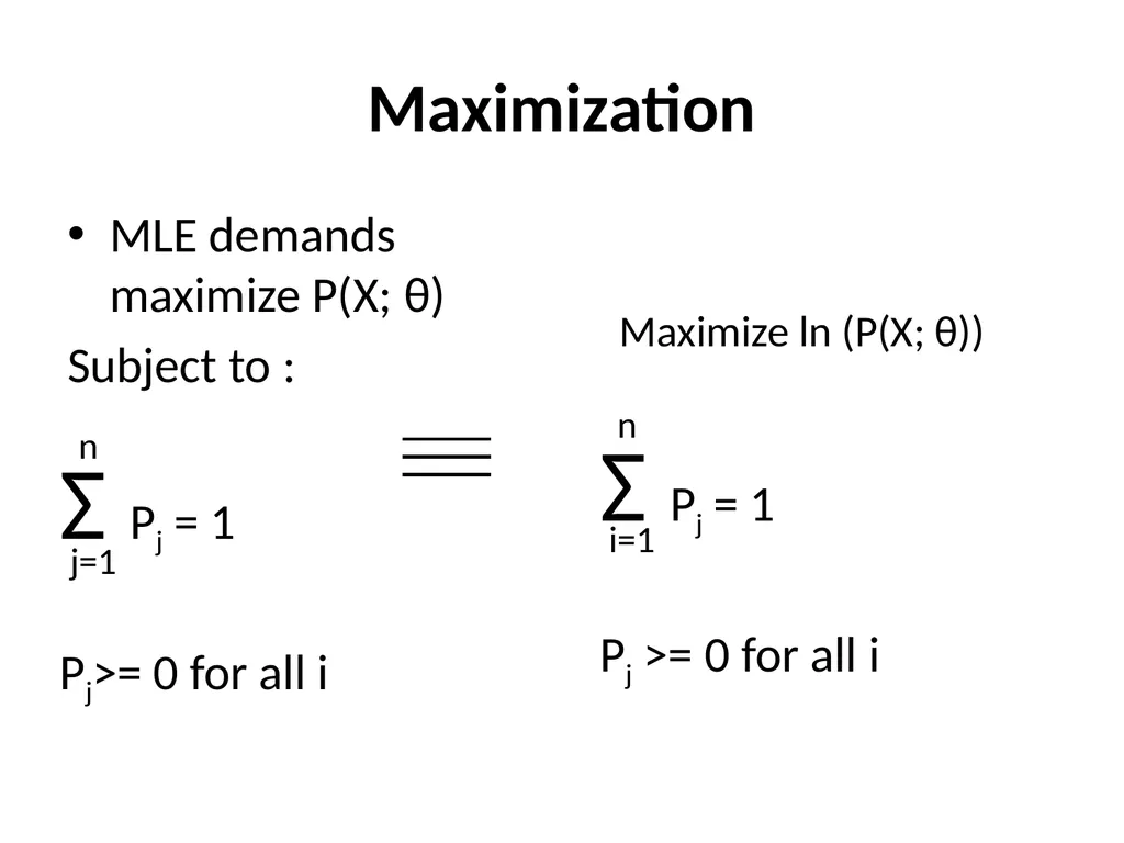 Maximum Likelihood-Maximum Entropy Duality: - slide 27 of 102