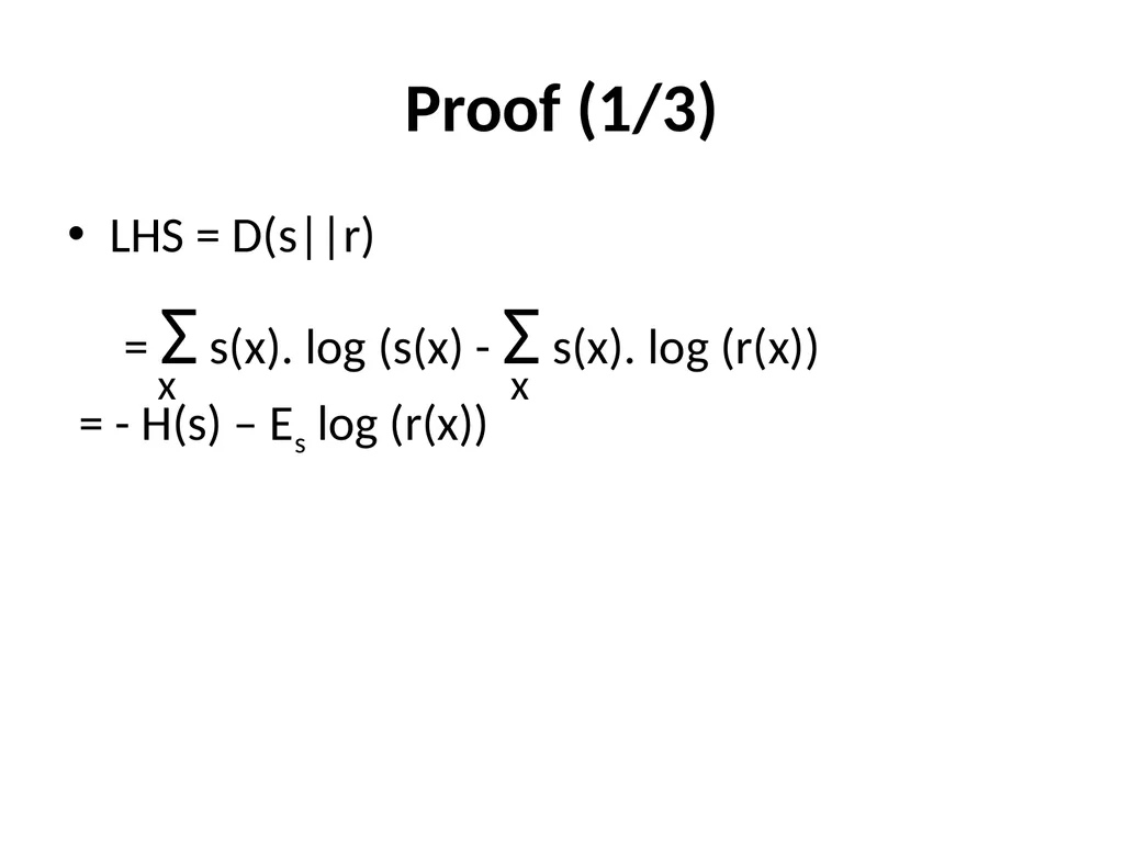 Maximum Likelihood-Maximum Entropy Duality: - slide 94 of 102