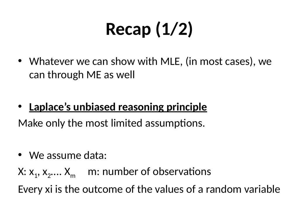 Maximum Likelihood-Maximum Entropy Duality: - slide 21 of 102