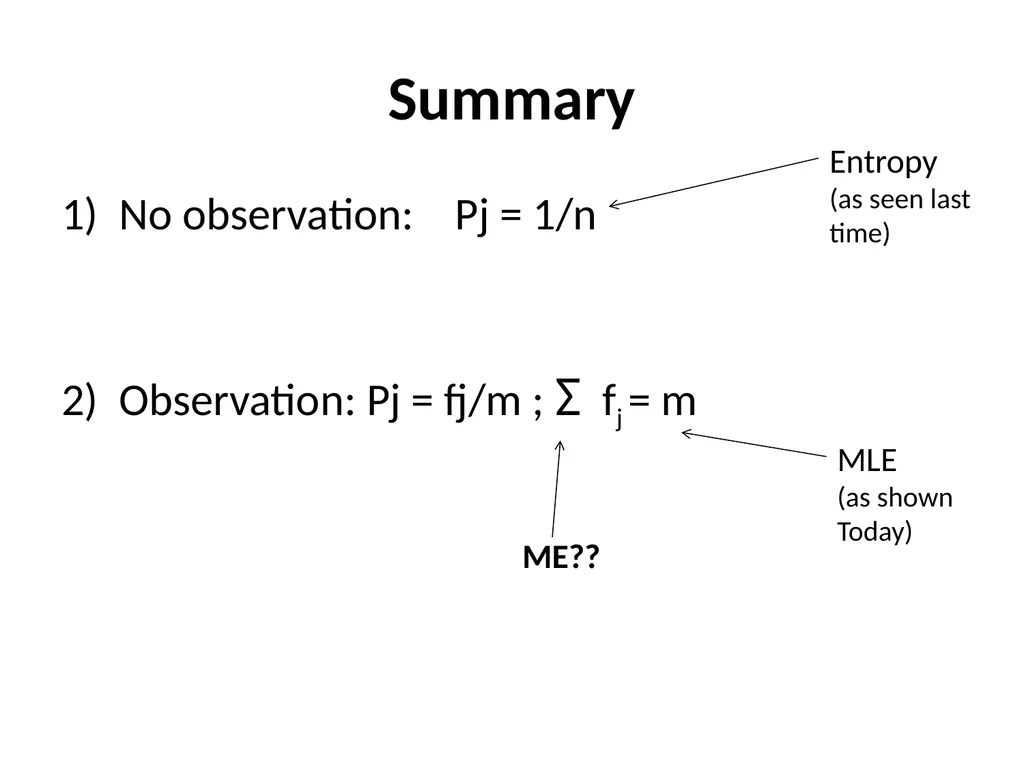 Maximum Likelihood-Maximum Entropy Duality: - slide 30 of 102
