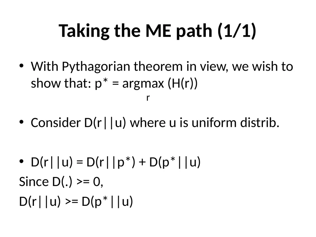 Maximum Likelihood-Maximum Entropy Duality: - slide 97 of 102