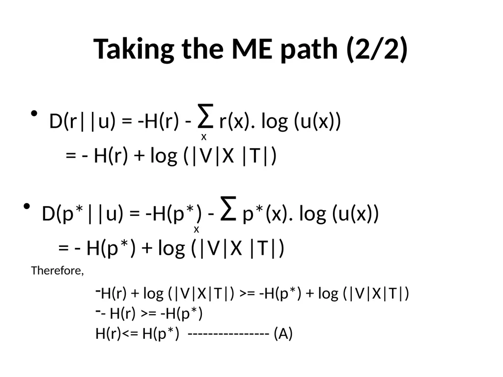 Maximum Likelihood-Maximum Entropy Duality: - slide 98 of 102