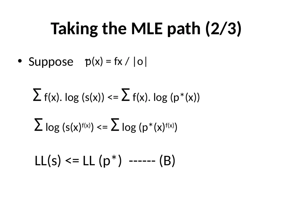 Maximum Likelihood-Maximum Entropy Duality: - slide 100 of 102