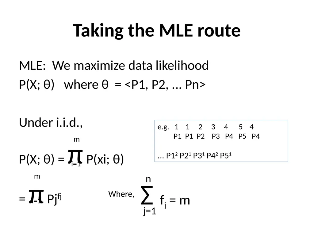 Maximum Likelihood-Maximum Entropy Duality: - slide 26 of 102