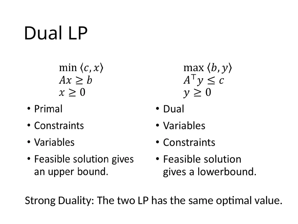 Lecture 16 Linear Program Duality Duality - slide 13 of 13