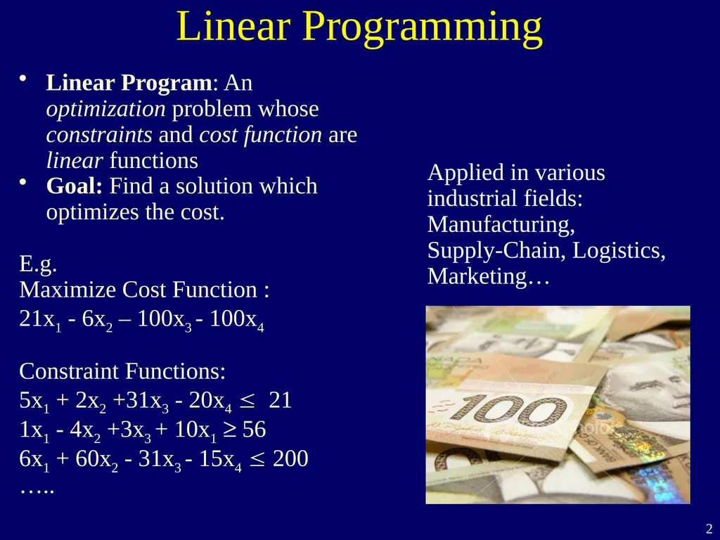 Linear Programming Jeff Edmonds York University - slide 2 of 91