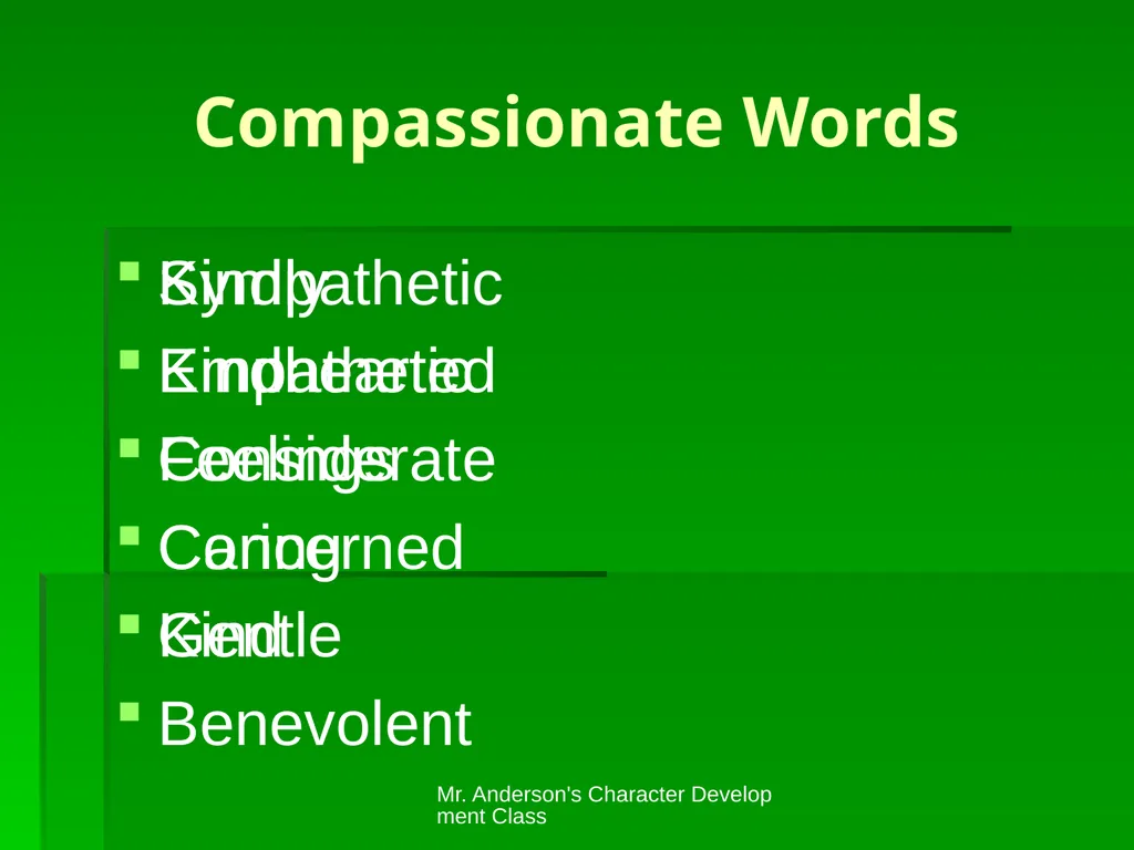 Mr. Anderson's Character Development Class - slide 11 of 15