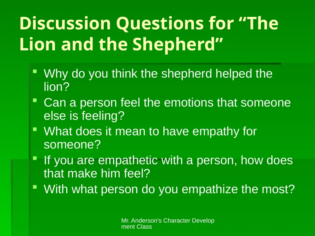 Mr. Anderson's Character Development Class - slide 13 of 15