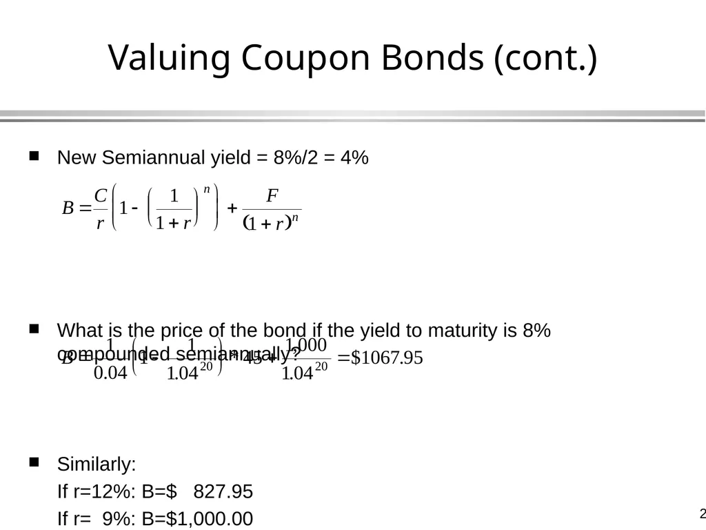 Bond Valuation Global Financial Management - slide 20 of 39