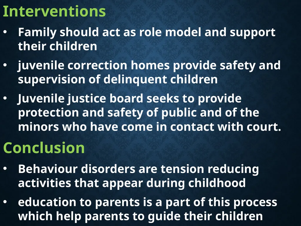 BEHAVIOURAL DISORDERS introduction definition - slide 43 of 49