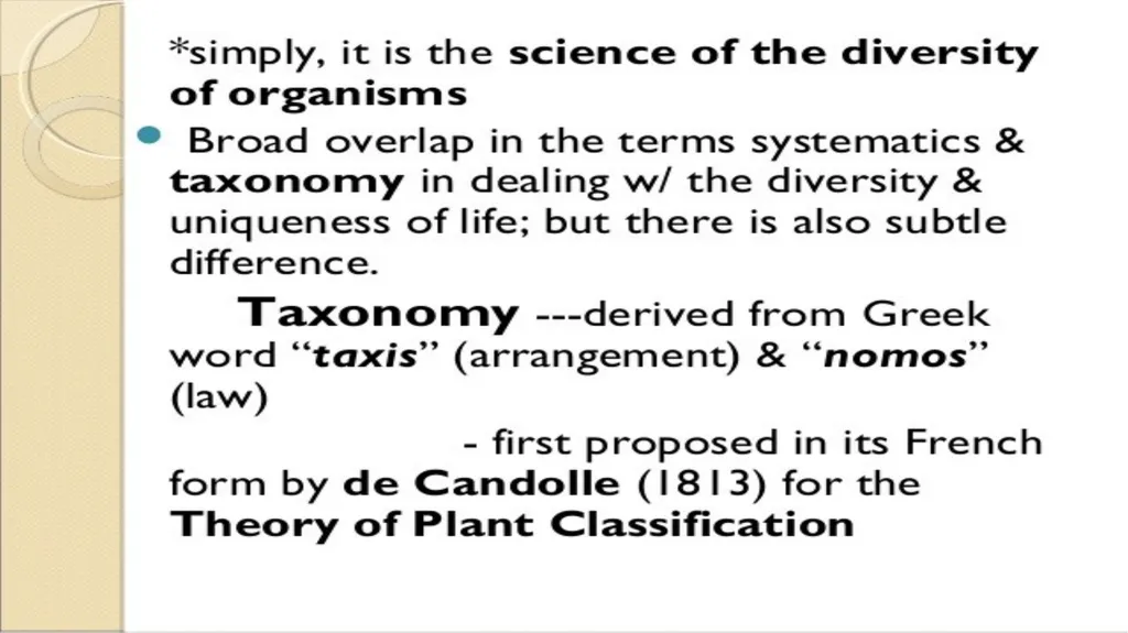 Introduction to Systematics/Plant Taxonomy Dr - slide 3 of 34