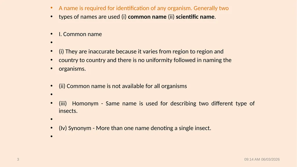 Lecture no 1 Adv. insect taxonomy The biological - slide 3 of 22