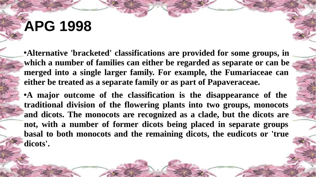 'Application of APG Classification System in - slide 16 of 42