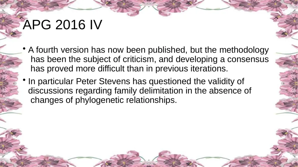 'Application of APG Classification System in - slide 38 of 42