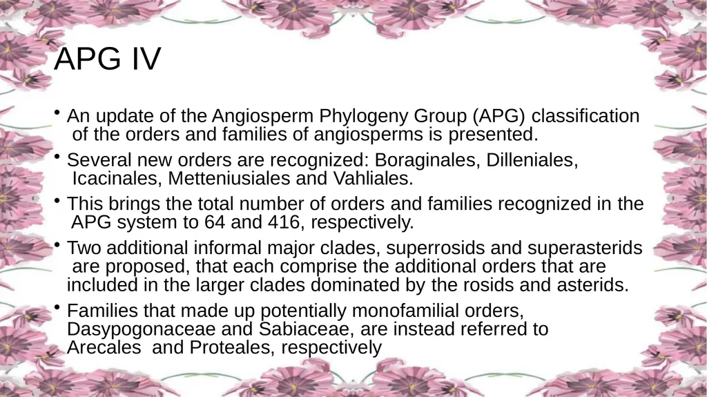 'Application of APG Classification System in - slide 39 of 42