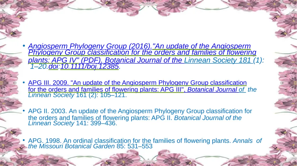 'Application of APG Classification System in - slide 13 of 42