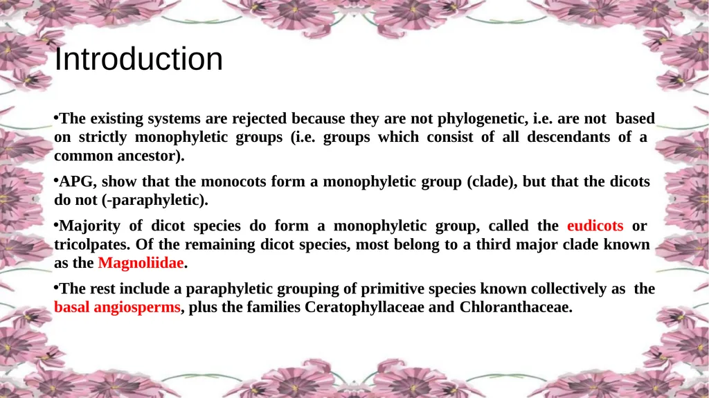 'Application of APG Classification System in - slide 10 of 42