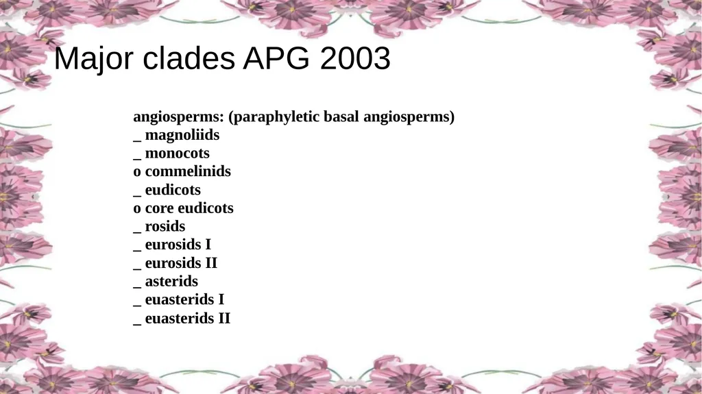 'Application of APG Classification System in - slide 21 of 42