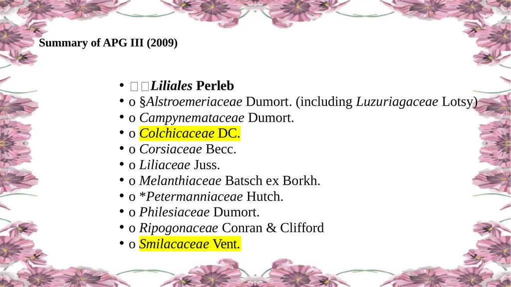'Application of APG Classification System in - slide 33 of 42