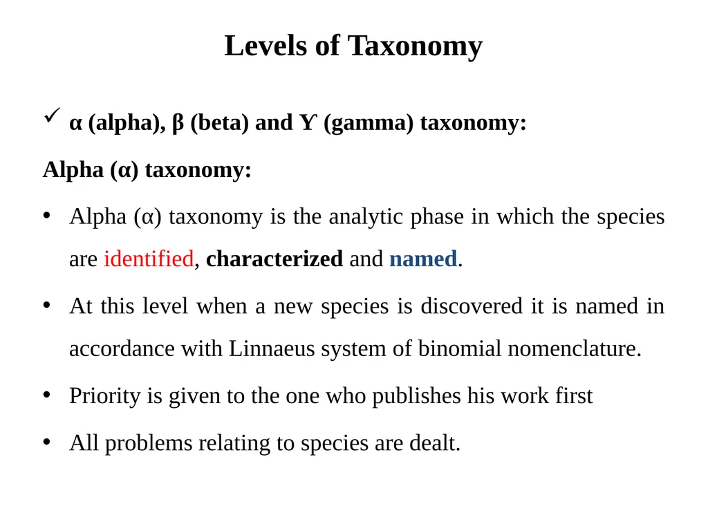 Principles of Taxonomy (Biol 3063) Unit 1. - slide 13 of 39