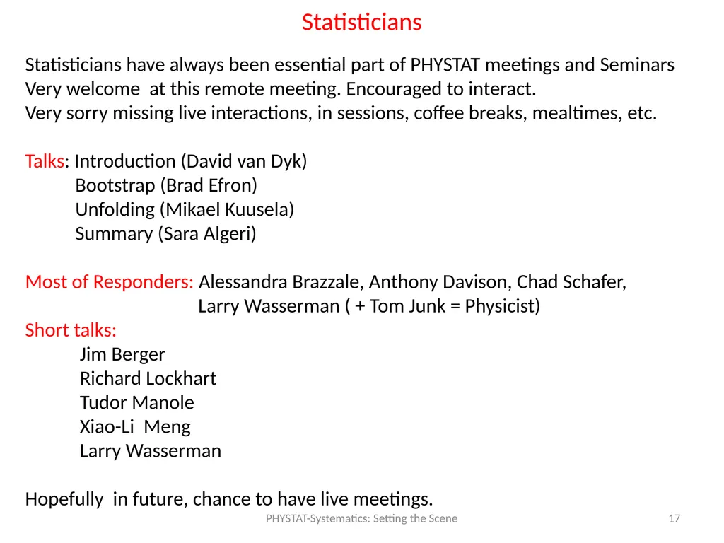PHYSTAT-Systematics: Setting the Scene Louis Lyons - slide 17 of 19
