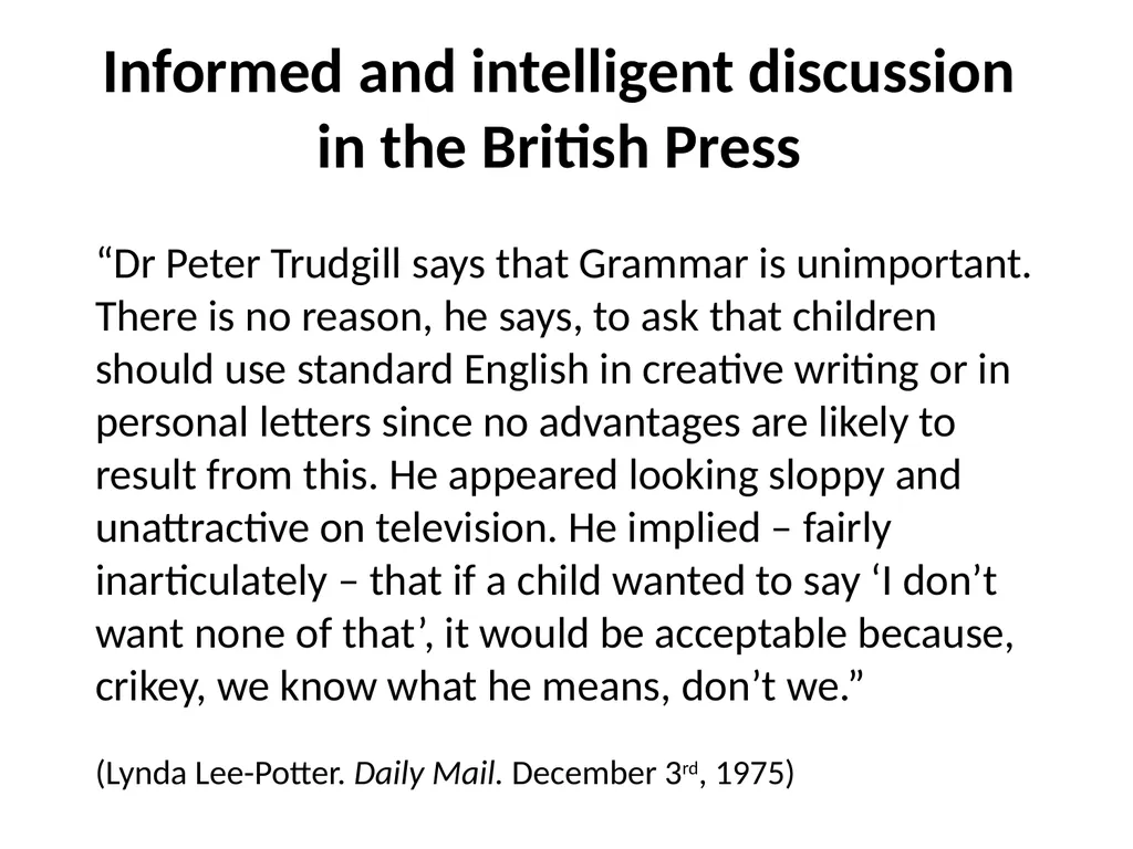 Thirty eight years on … 1970s Mother-tongue - slide 16 of 35
