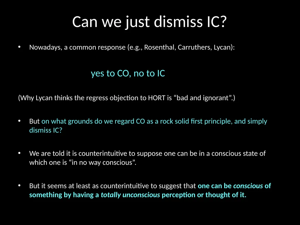 Consciousness, self-consciousness, and the regress - slide 12 of 37
