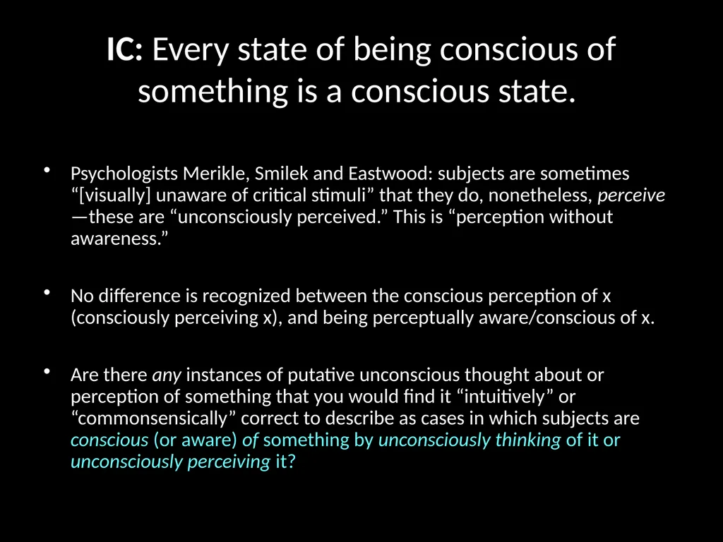 Consciousness, self-consciousness, and the regress - slide 10 of 37