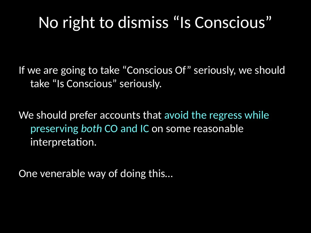 Consciousness, self-consciousness, and the regress - slide 13 of 37