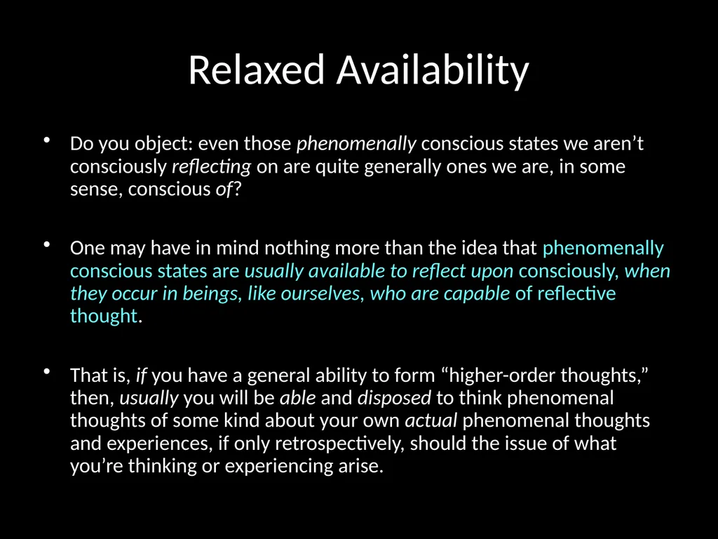 Consciousness, self-consciousness, and the regress - slide 20 of 37